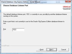 Oracle XE listener ports